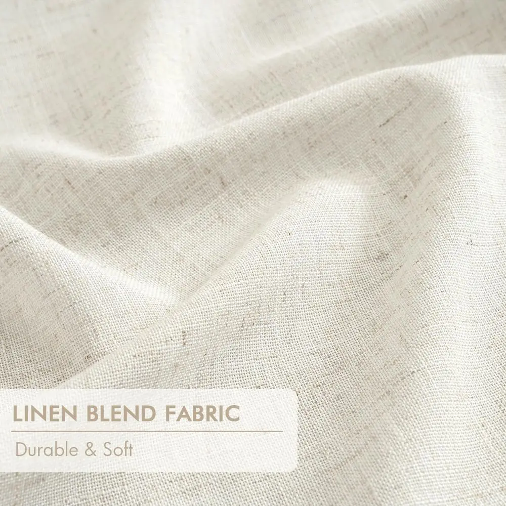 92 verduisterende linnen gordijnen - set van 2 panelen met geheugenplooien voor lichtblokkering in slaapkamers en woonkamers