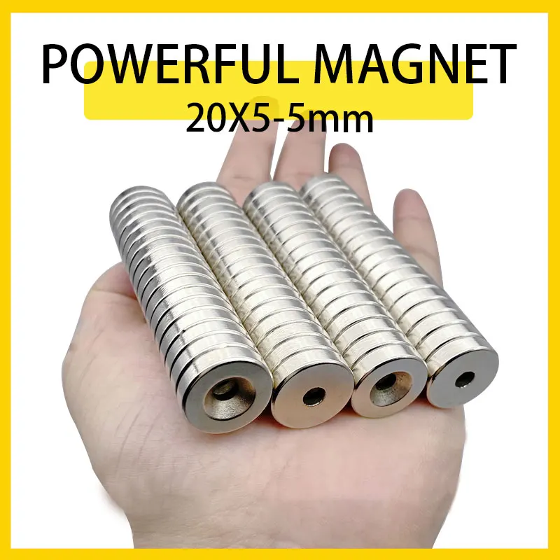 2~50PCS 20x5-5mm Round Ring Neodymium Magnet Powerful Rare Earth  Permanent NdFeB Magnets 20mm x 5mm - 5mm 20*5-5