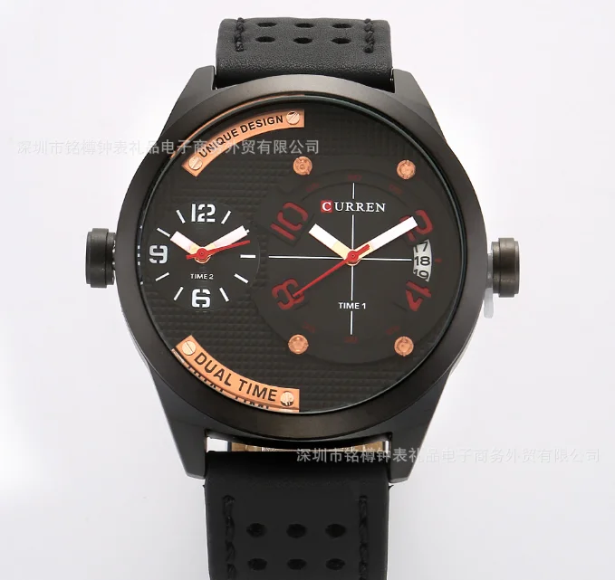 Dual Movement Waterproof Strap Quartz Men's Watch