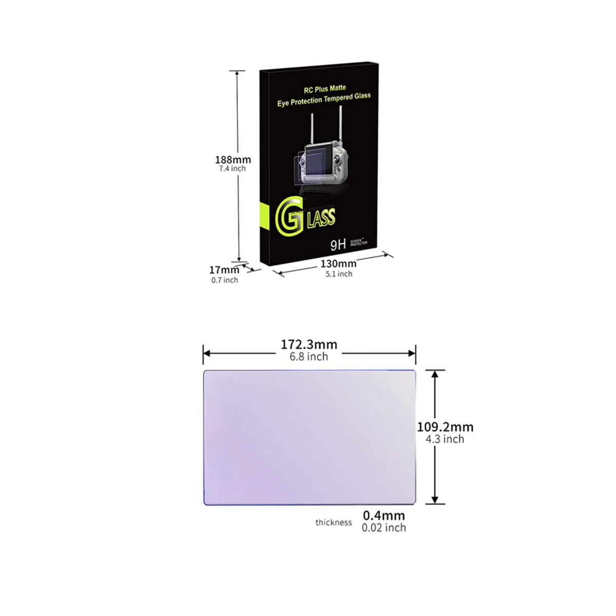 Afstandsbediening gehard film voor Inspire3 met scherm Afstandsbediening RC Plus Frosted Purple oogbescherming stalen chemische film