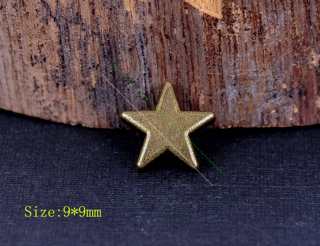 

50PC 9*9MM Brass Star Studs Rivet Spikes Spots Decor For Shoes Bags Belts Purse