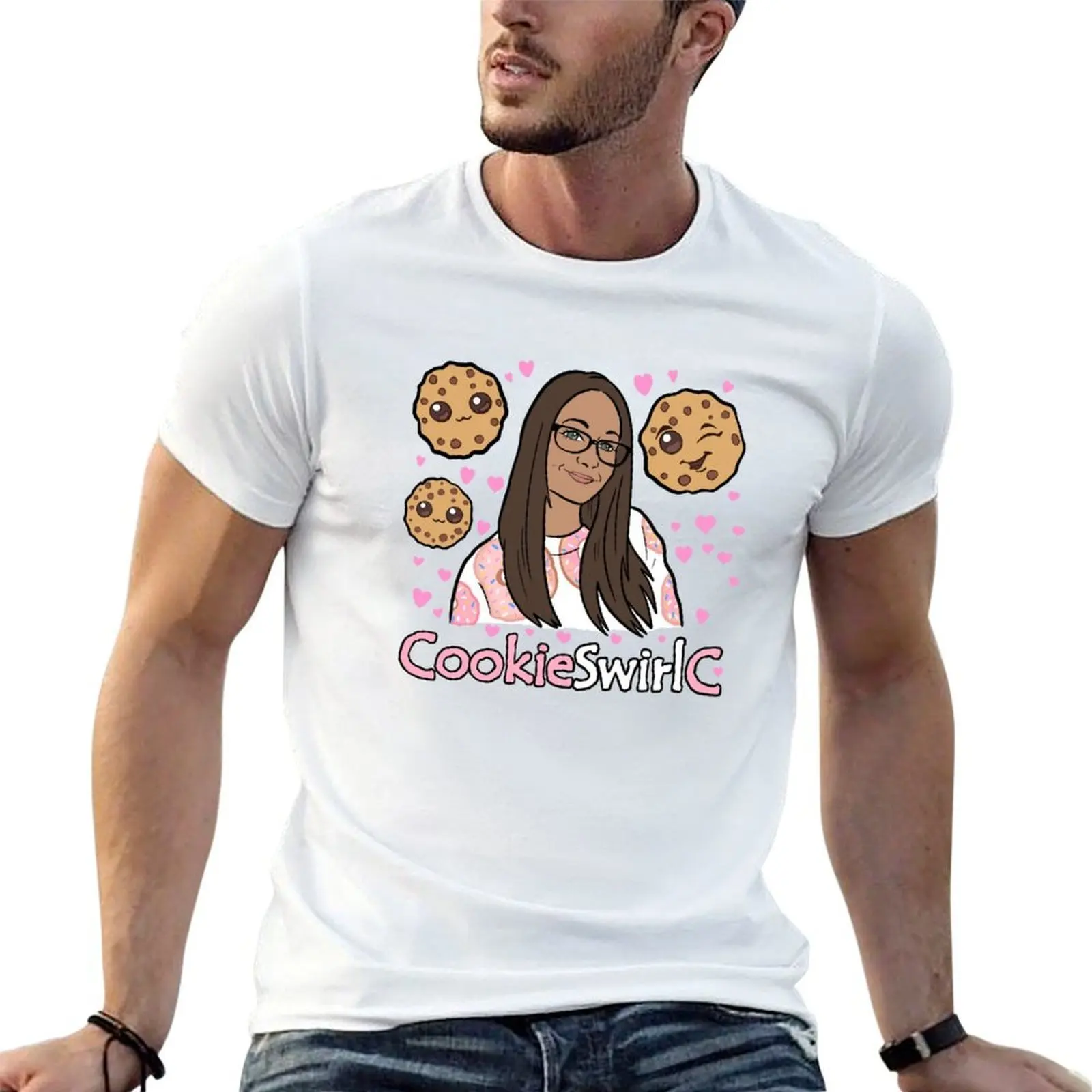 Cookie Girl with hearts T-Shirt graphic tee shirt topping shirts graphic tee men