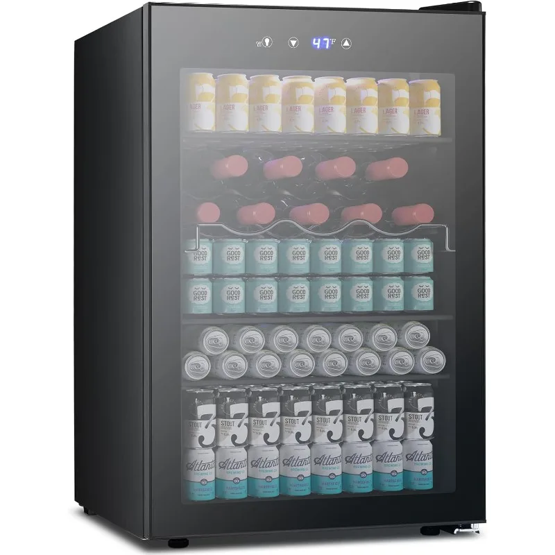 Beverage Refrigerator Cooler 4.5 Cu.Freestanding beverage fridge with Adjustable Shelving