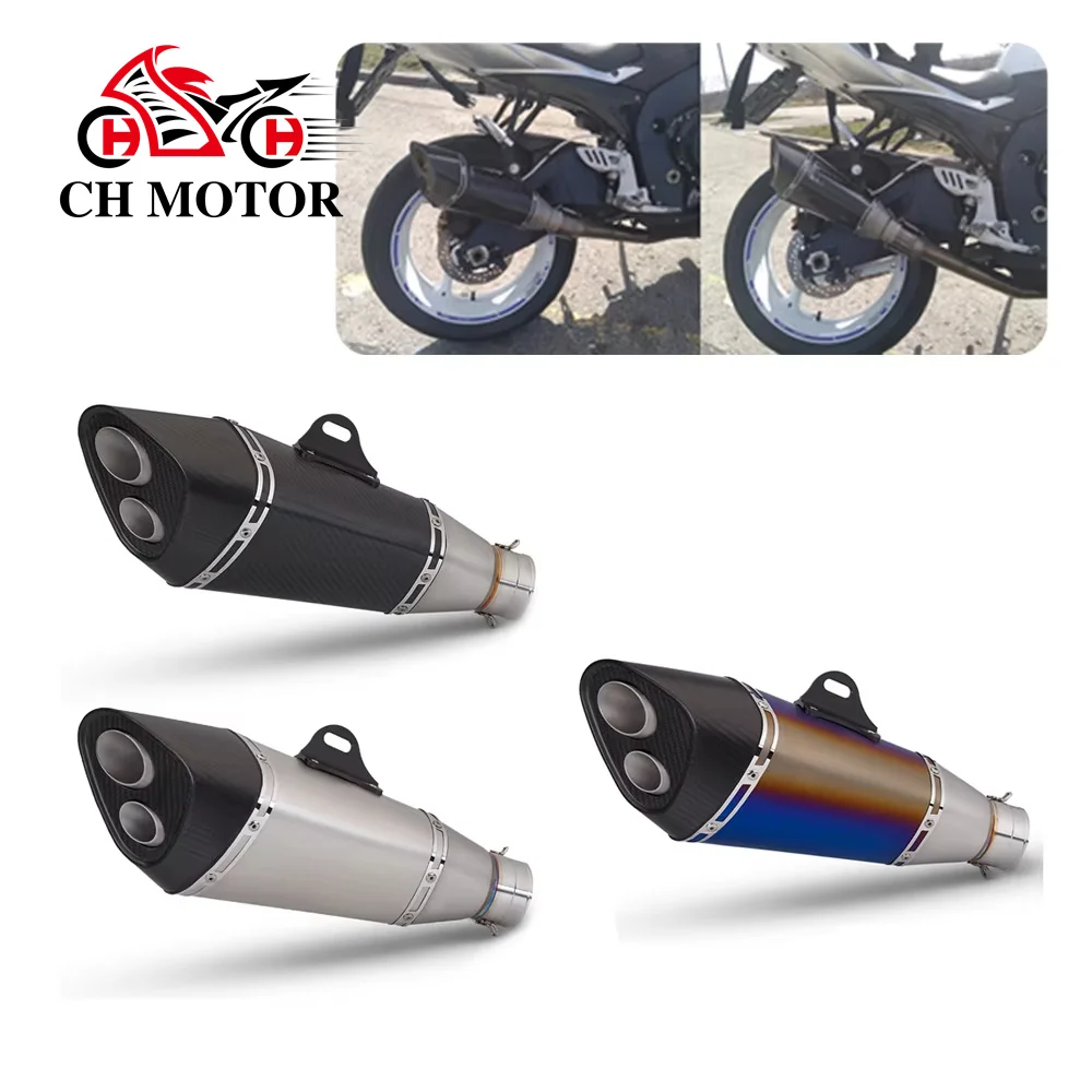 51 60 mm Hot Sale  Motorcycle Exhaust Escape Muffler Carbon Fiber With DB Killer Single Hole For Honda Kawasaki Suzuki