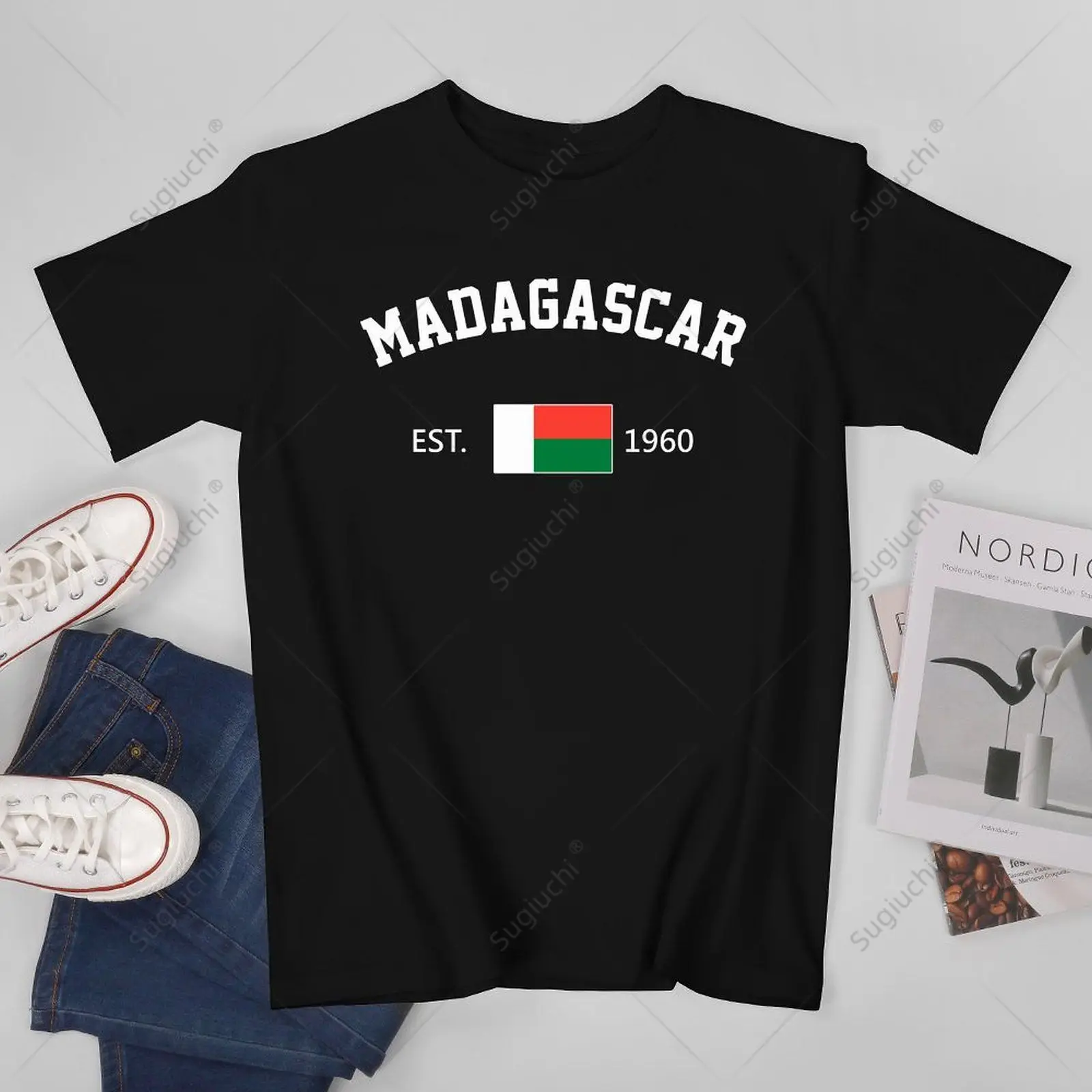 Unisex Men Madagascar EST.1960 Independence Day Tshirt Tees T Shirts Women Boys 100% Cotton T-Shirt