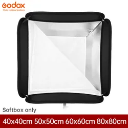 Godox 40x40cm 50x50cm 60x60cm 80x80cm Foldable SoftBox Speedlite Flash Softbox for S-type S2 Bracket fit Bowens Elinchrom Mount