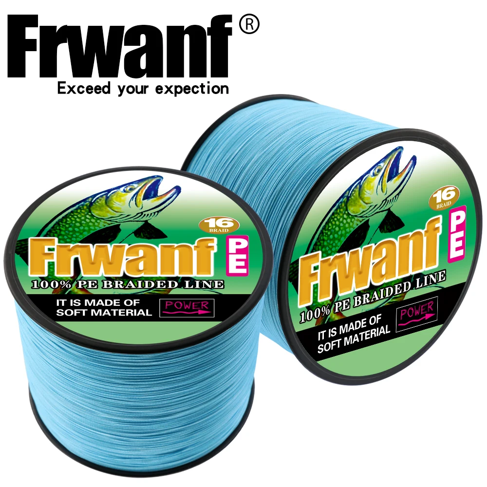 

Frwanf 16 Strands 500m Braided Fishing Line Hollowcore Multifilament Line Braided Wire for River Fishing 20-500LB 0.16-2.0mm