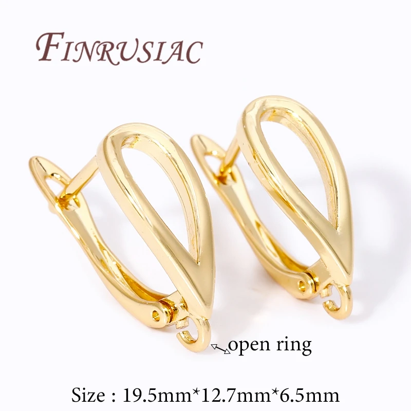 Trendy French Earring Hooks Clasp Accessories For Earrings 18K Gold Plated Earwires Fasteners Findings For DIY Women\'s Jewelry