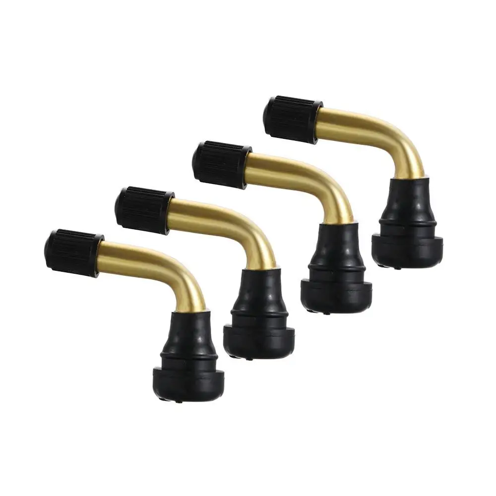 Motorbike 4Pcs Brass Stem Caps Wheel Tire Right Angle Tyre Valves Stem 90 Degree Motorcycles Scooter Tyre Valves