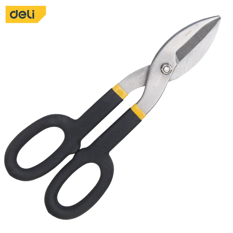 Deli Multi-functional Metal Sheet Shearing Deli Tin Snips Straight Shears Household Hand Tool Cutting Tool Scissors