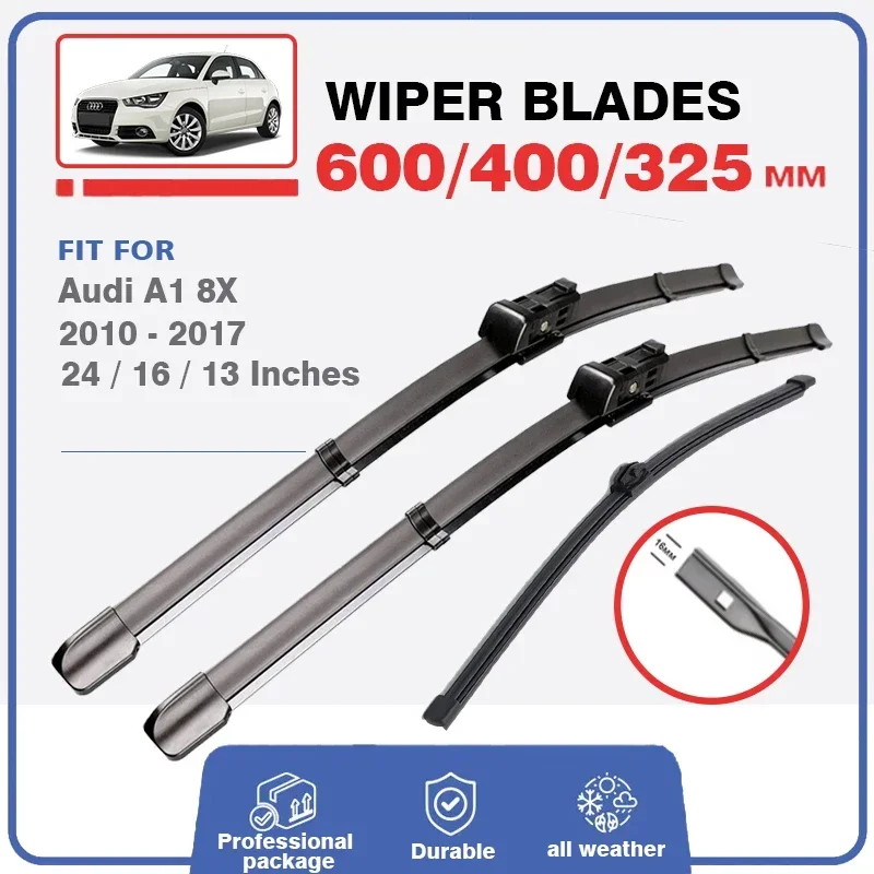 

Set For Audi A1 8X 2010 2011 2012 2013 2014 2015 2016 2017 Front Rear Wiper Blades SLine Windscreen Window Windshield 24"16"13"