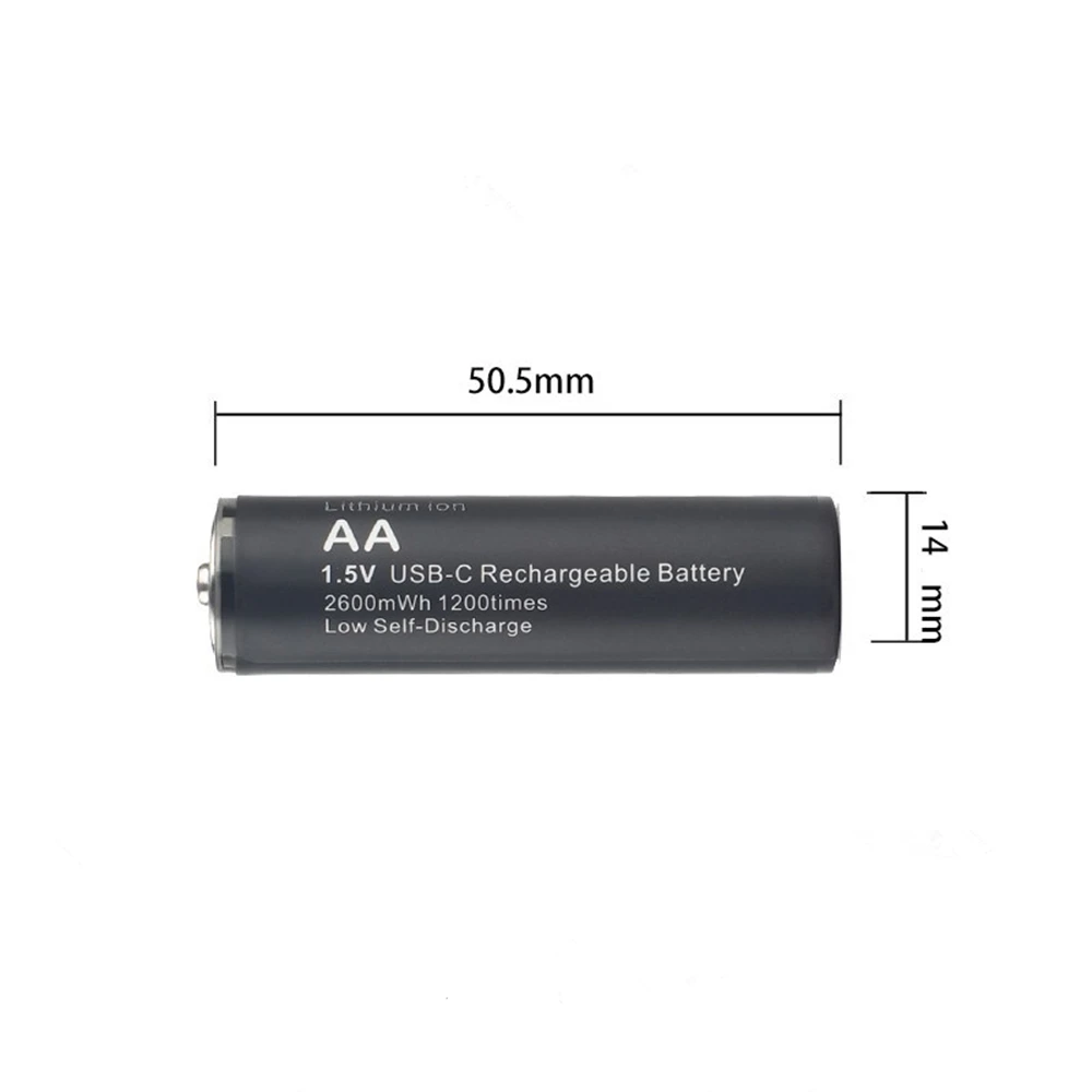 4PCS 1.5V 2600mWh AA rechargeable battery USB rechargeable lithium battery with TYPE-C cable for fast charging