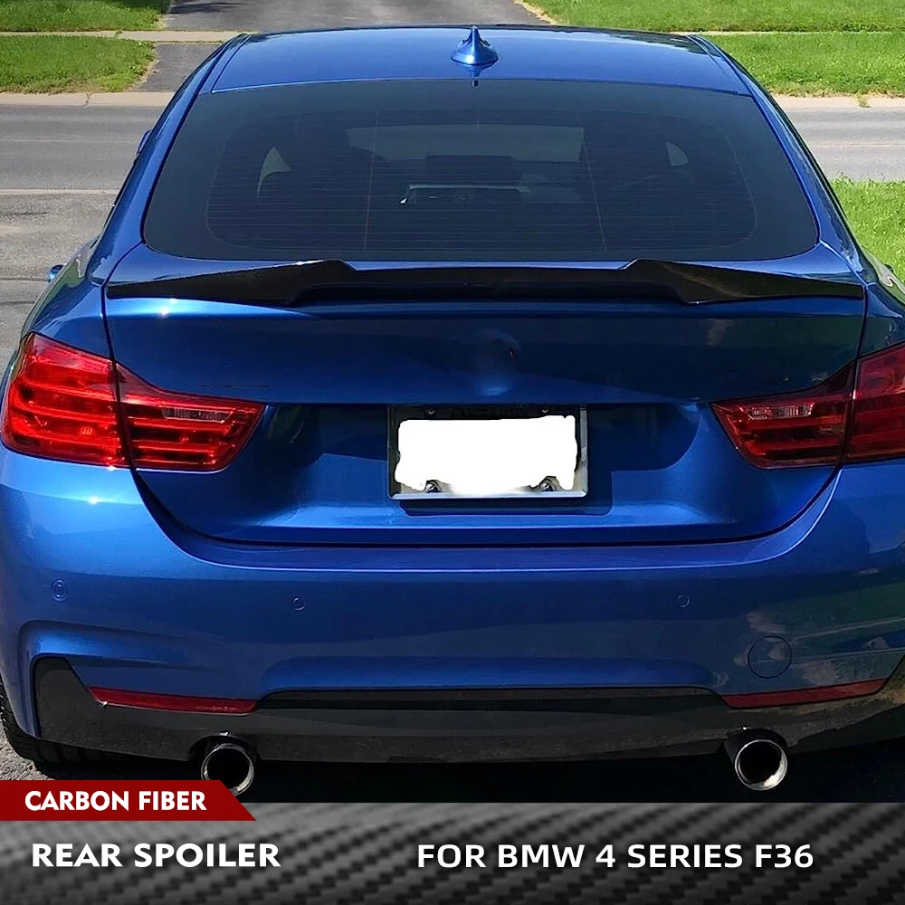 

For BMW F36 420i 428i 430i 435i Gran Coupe 2014-2019 Carbon Fiber Car Rear Trunk Racing Spoiler Rear Boot Lid Highkick Wing Lip