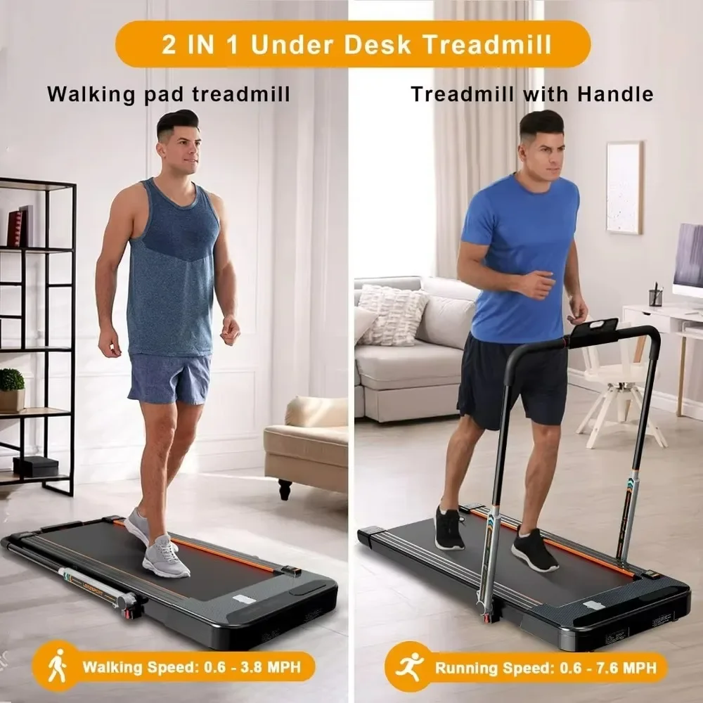 Walking Pad Treadmill 2-in-1 Under Table Treadmill Low Noise Home Treadmill LED Display 265 lb Weight Foldable Treadmills