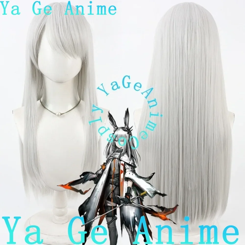 Arknights FrostNova Cosplay Wigs Silver White Long Hair Realistic Scalp Synthetic Heat Resistant Fiber Anime Game Cospaly Wigs