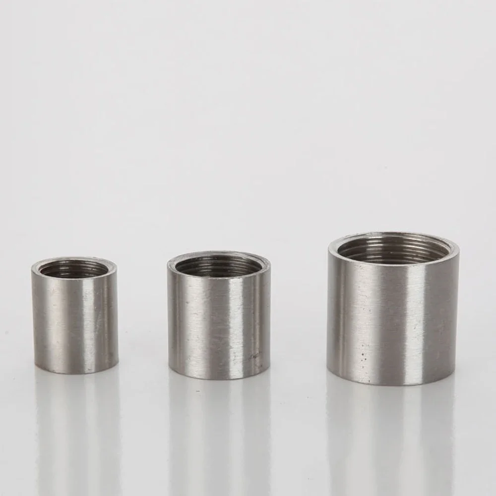 1/8" 1/4" 3/8" 1/2" 3/4" 1" 2" 3" 4" BSPT Female Round Coupler Connector Adapter 201 304 316 Stainless Steel Pipe Fitting Water