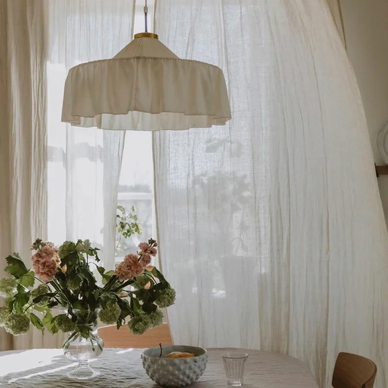 Lampada a sospensione bianca in tessuto Wabi Sabi retrò americano Soggiorno Sala da pranzo Camera da letto B&B Decorazioni per la casa Panno Droplight Apparecchi di illuminazione per interni
