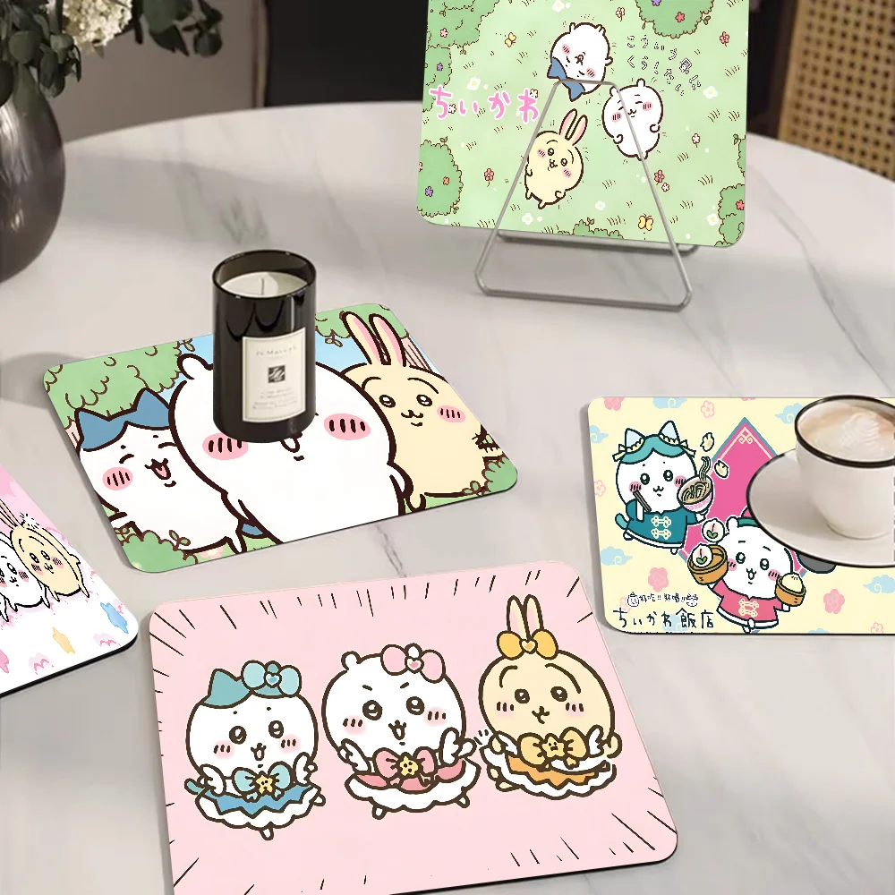 

Cartoon C-Chiikawa Cute Kitchen Draining Mat Non-slip Drain Dish Mats Coffee Pad Heat Resistant Dinnerware Dustproof Pads