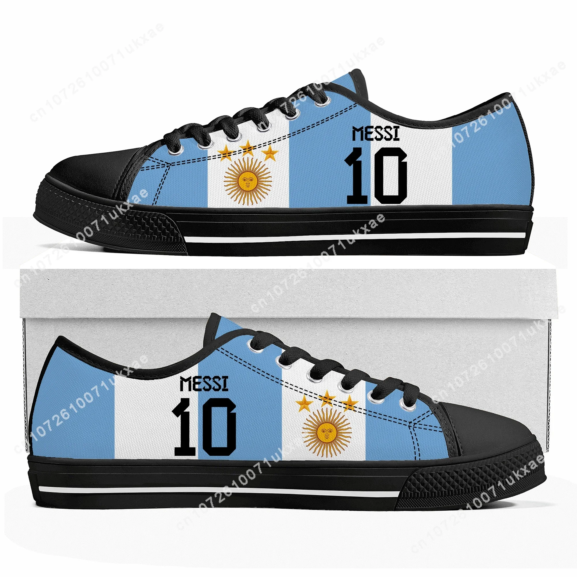 M-Miami M-Messi 10 Logo Argentina Low Top Sneakers Mens Womens Teenager High Quality Canvas Sneaker Couple Shoes Custom Shoe