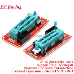 ATmega8 ATmega8A ATMEGA8A-PU AVR Minimum System Board MIC Microcontroller Development Board Module 28Pin IC lock Seat Socket