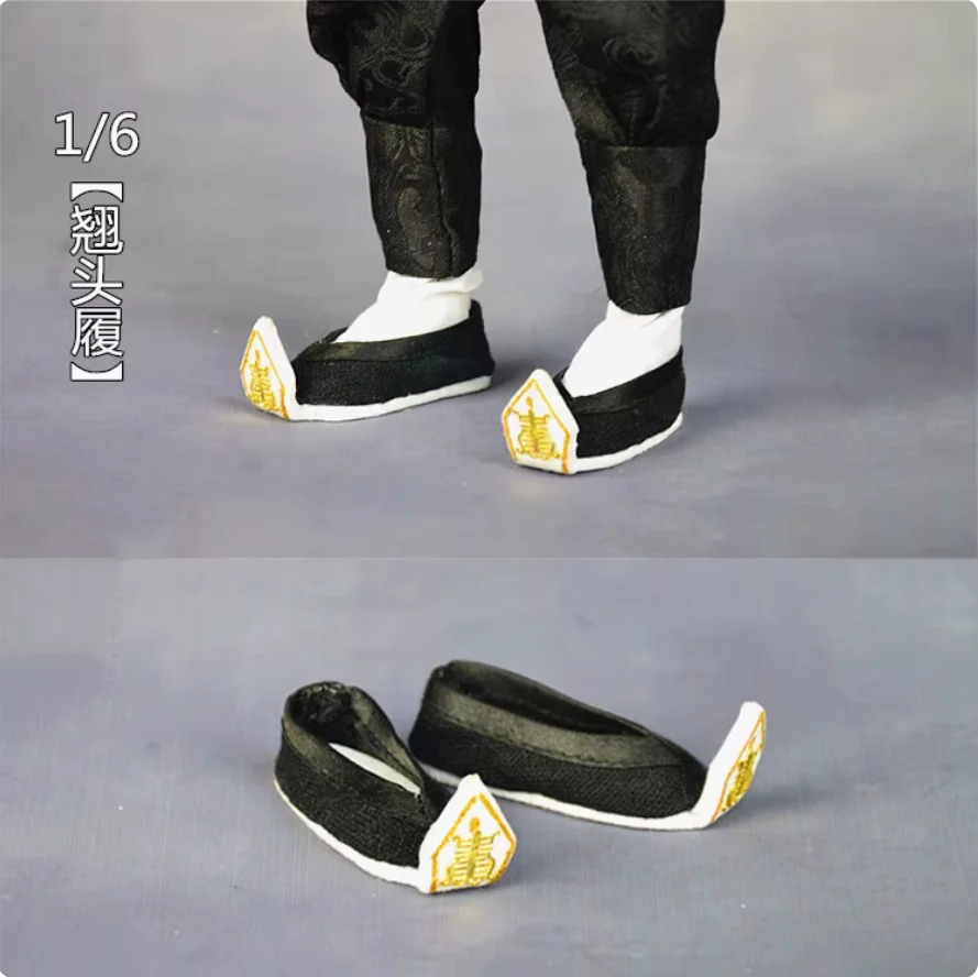 

1/6 Ancient Soldier Accessories Upturned Shoes Flat Bottomed Cloud Cloth Shoes Model Toy For 12'' Action Figure Body In Stock