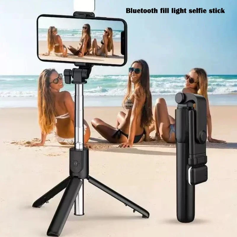 Selfie Stick Tripod Wireless Fill Light Remote Shutter Live Streaming Phone Holder