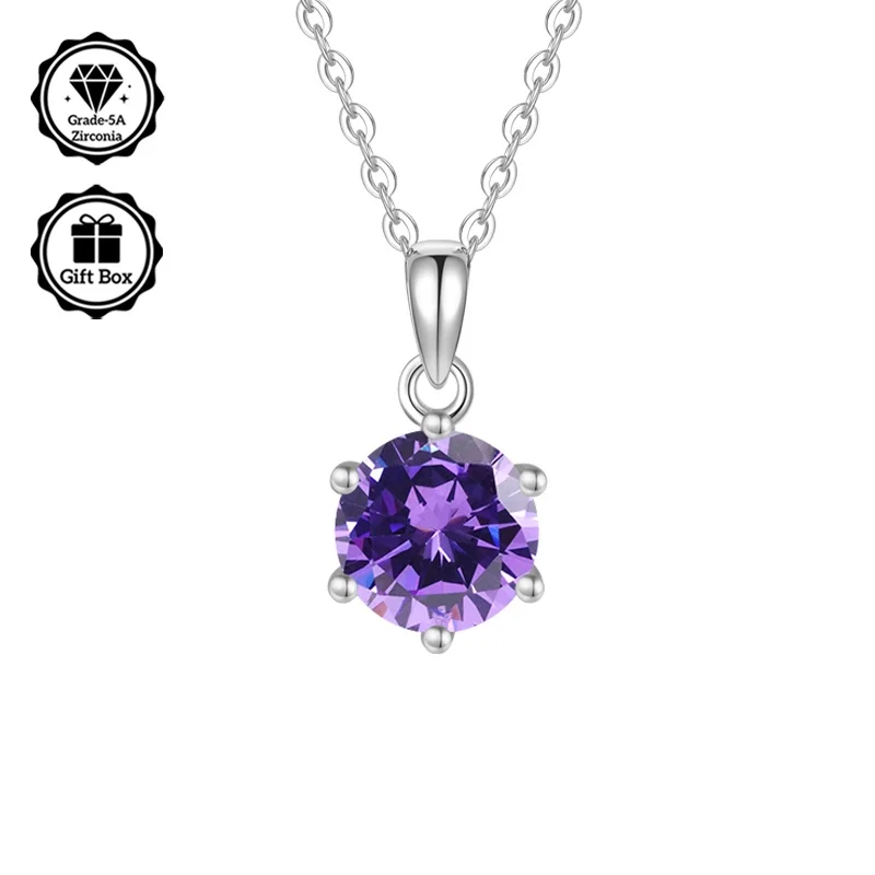 Weihnachtsgeschenk für, 2-Karat-Zirkonia-Halskette für Frauen, Schmuck für Frauen, hypoallergene Halskette, hochwertiger Schmuck