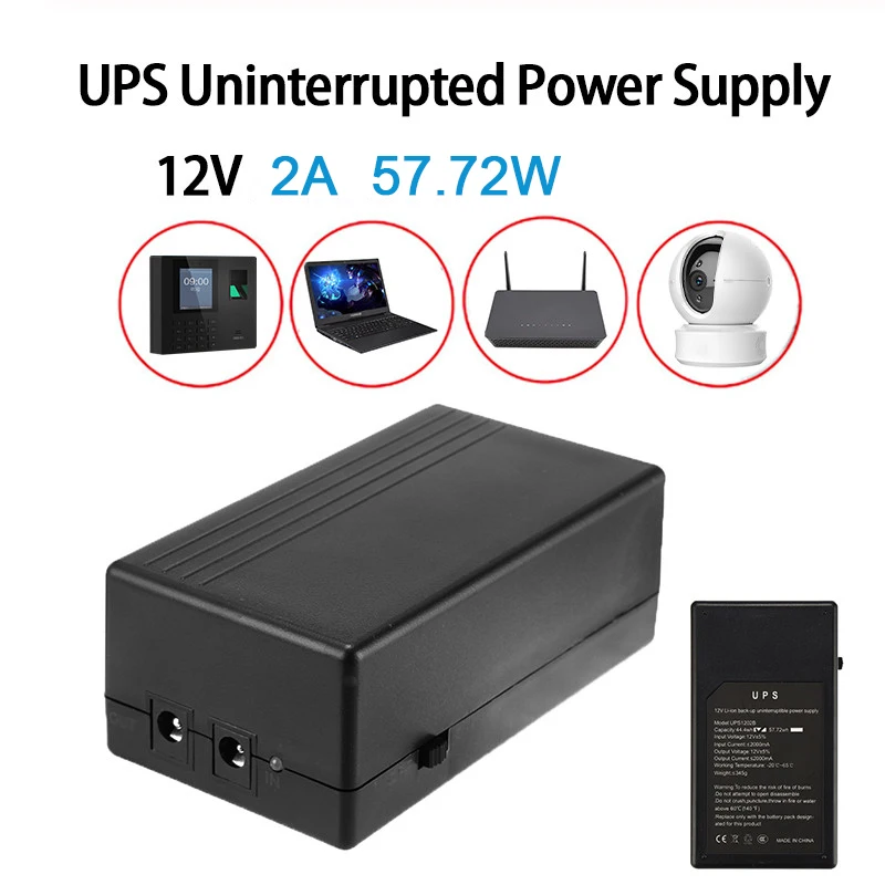 12V 2A 57.72W Security Standby Power Supply UPS Uninterrupted Backup Power Supply Mini Battery Power Supply For Camera Router