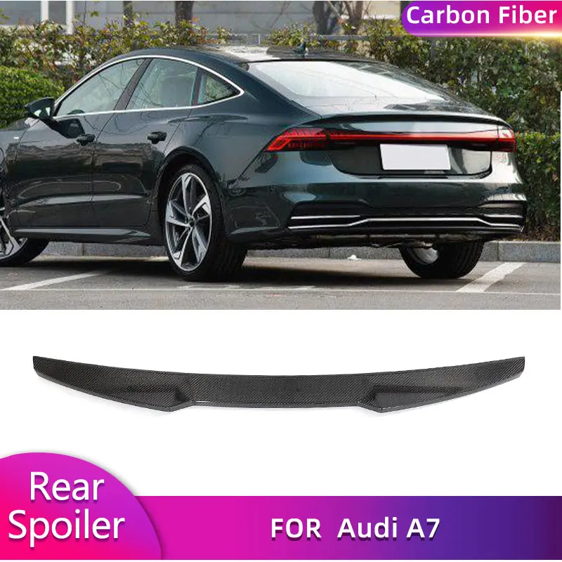 

Carbon Fiber Car Rear Trunk Spoiler Wings For Audi A7 2019-2022 Racing Rear Boot Lid Wing Lip Spoiler Accessories