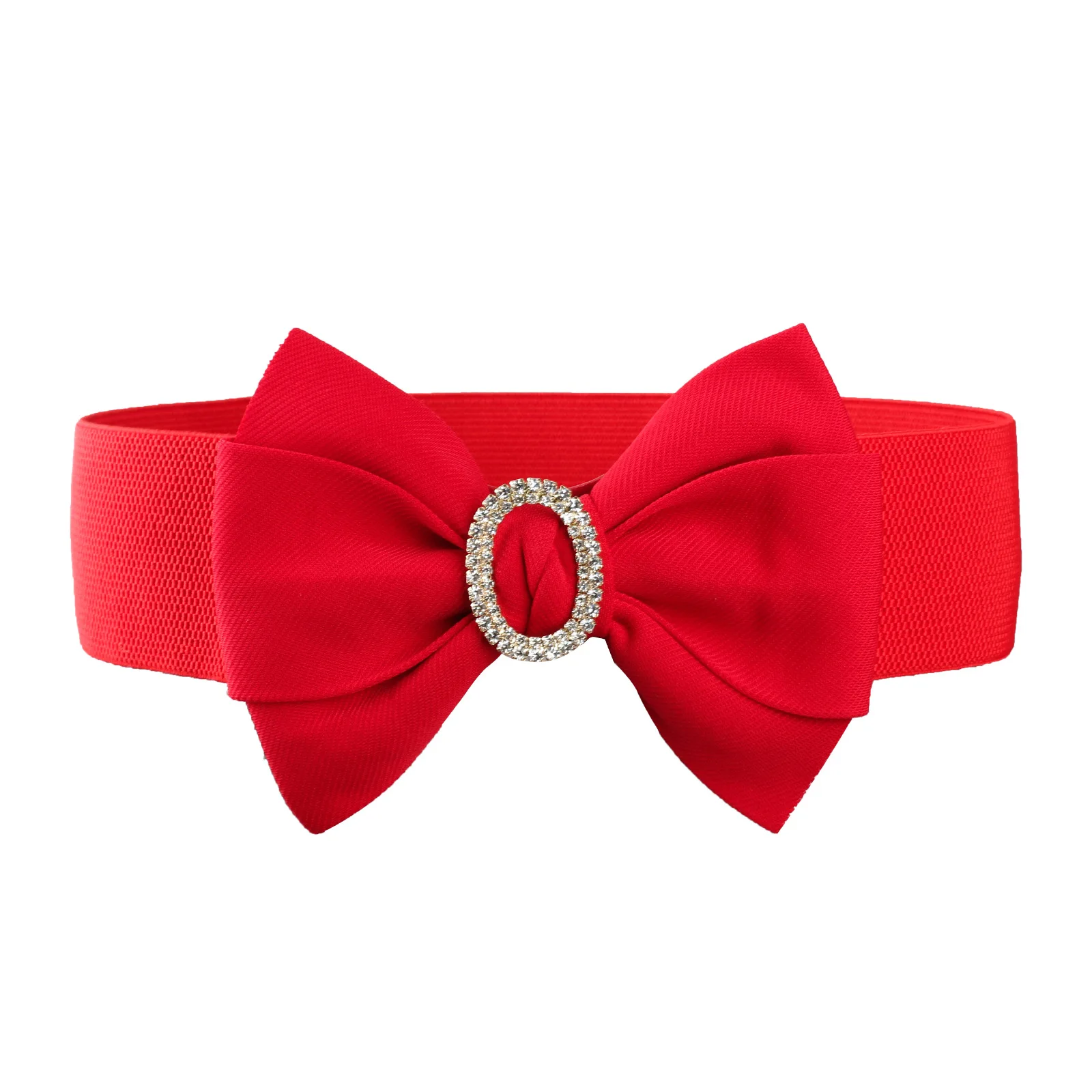 

SISHION Elastic Waistband for Dress Accessories BH197 Women Red Wide Corset Korean Belt with Bow