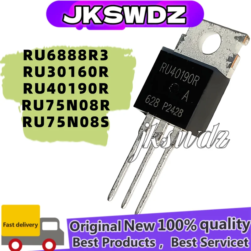 

10PCS NEW RU6888R3 6888R3 RU30160R 30160R RU40190R 40190R RU75N08R 75N08R RU75N08S 75N08S TO-220 MOSFET
