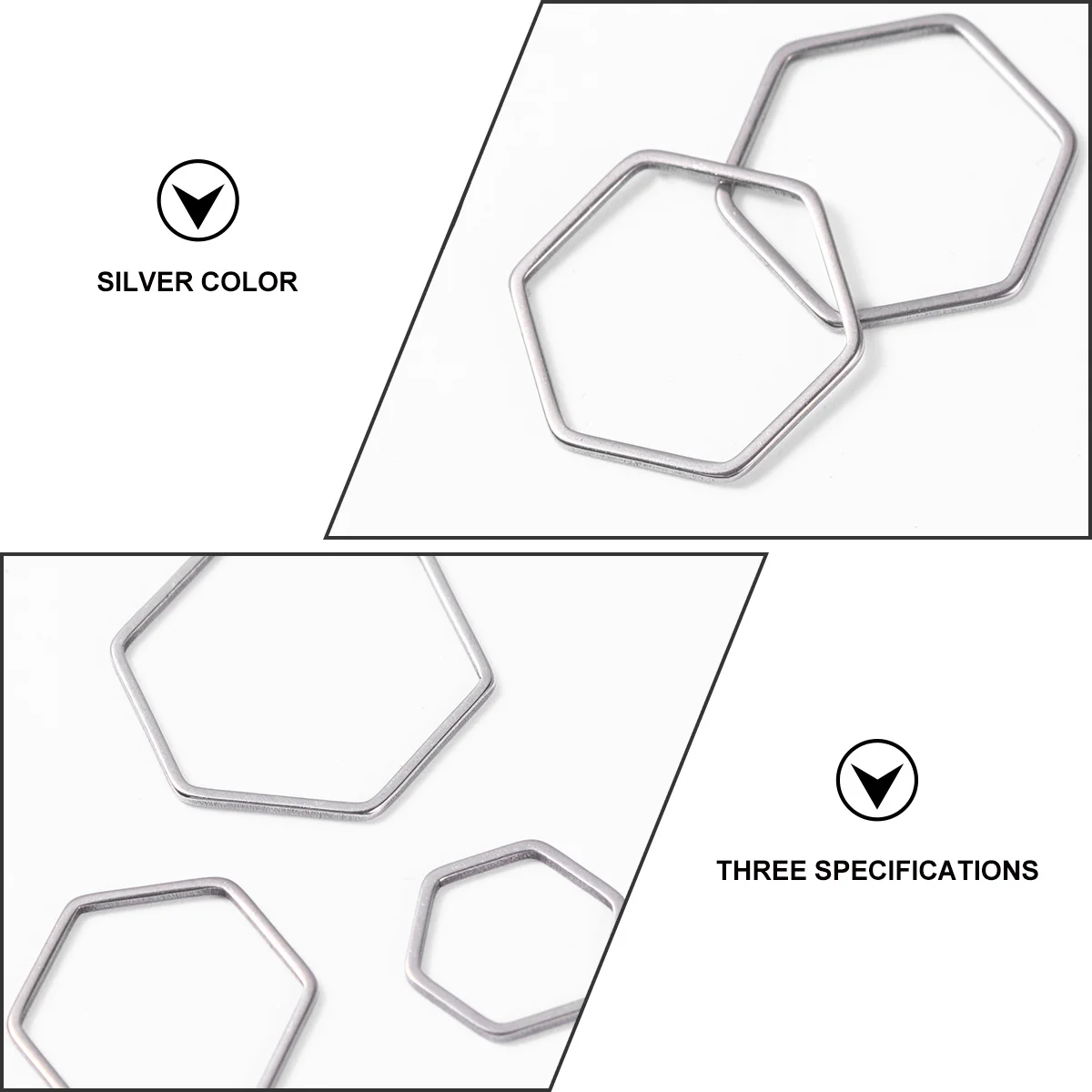 

30Pcs Stainless Steel Hexagonal Pendants Fine Workmanship DIY Jewelry Making Accessory Necklace Bracelet Charms Decoration