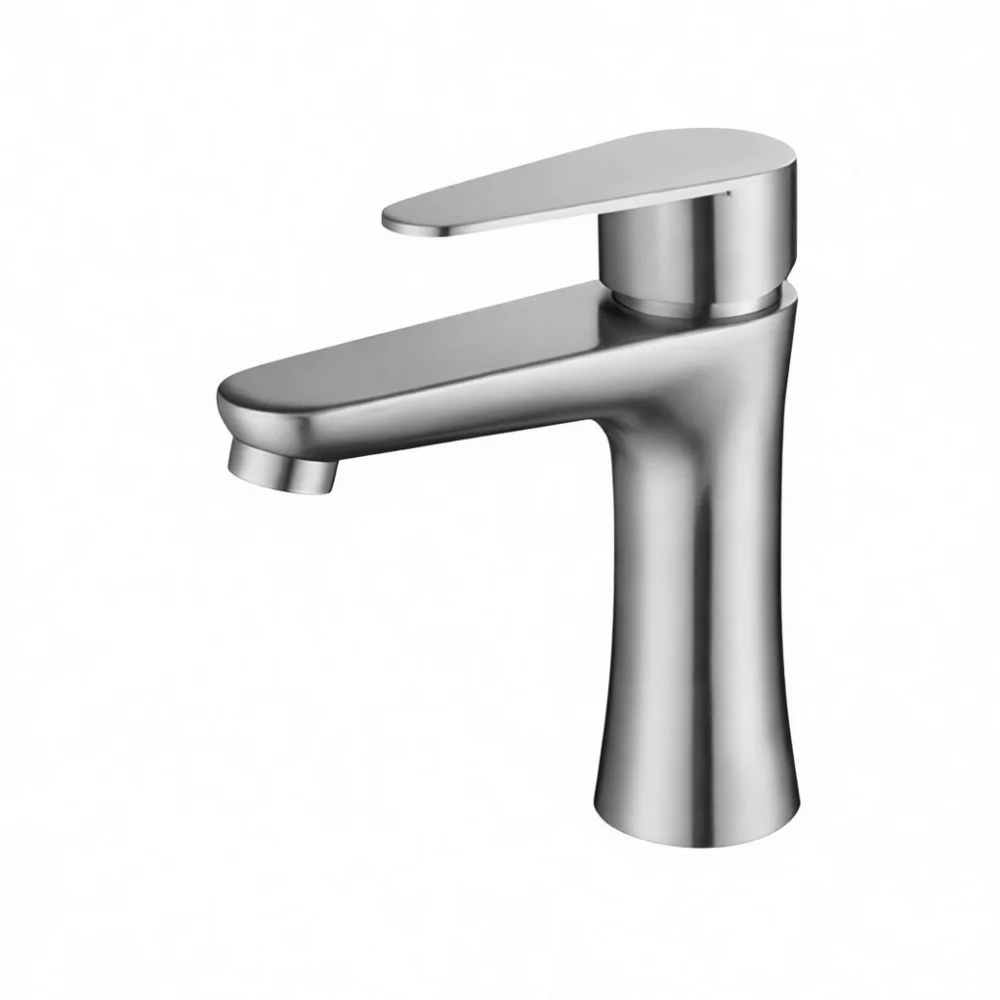 Home Hardware Bathroom Sinks - ก๊อกผสมน้ำร้อนน้ำเย็นสำหรับอ่างล้างหน้าในห้องน้ำ ก๊อกน้ำอ่างล้างหน้าทองเหลือง ดีไซน์ทันสมัย ทนทาน ติดตั้งบนเคาน์เตอร์