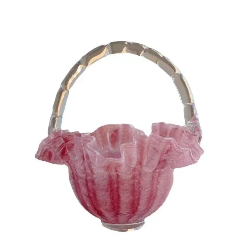 Medieval light luxury glazed vase, pink, flower basket