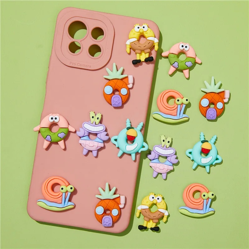 10PCS Cartoon Marine Creature Jewelry Accessories DIY Resin Hairpin Accessories Water Cup Accessories