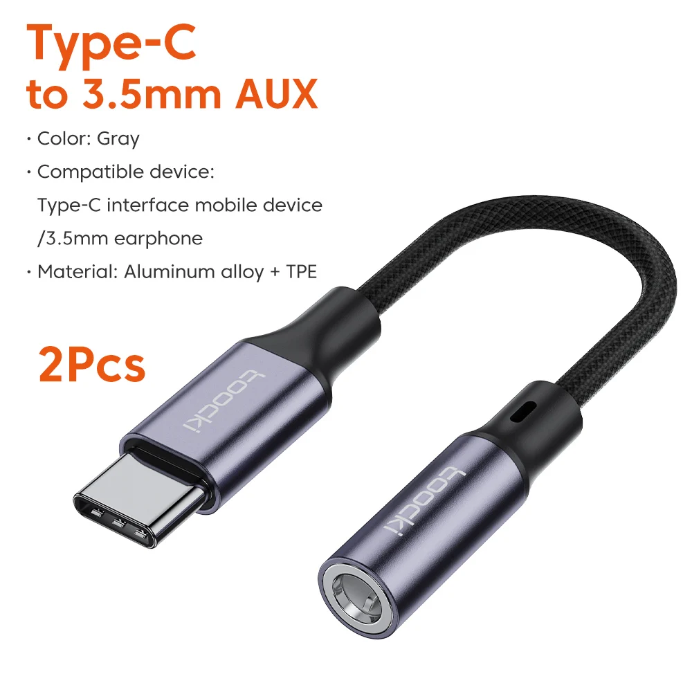 Toocki Usb Type C 3.5 Jack Oortelefoon Adapter Usb C Naar 3.5Mm Koptelefoon Aux Audio Kabel Voor Huawei P30 Xiaomi Mi 10 9 Es