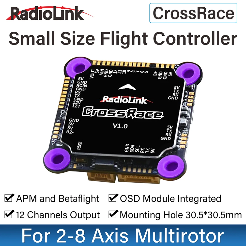 

Контроллер полета Radiolink CrossRace, 12CH выход OSD APM и Betaflight FC