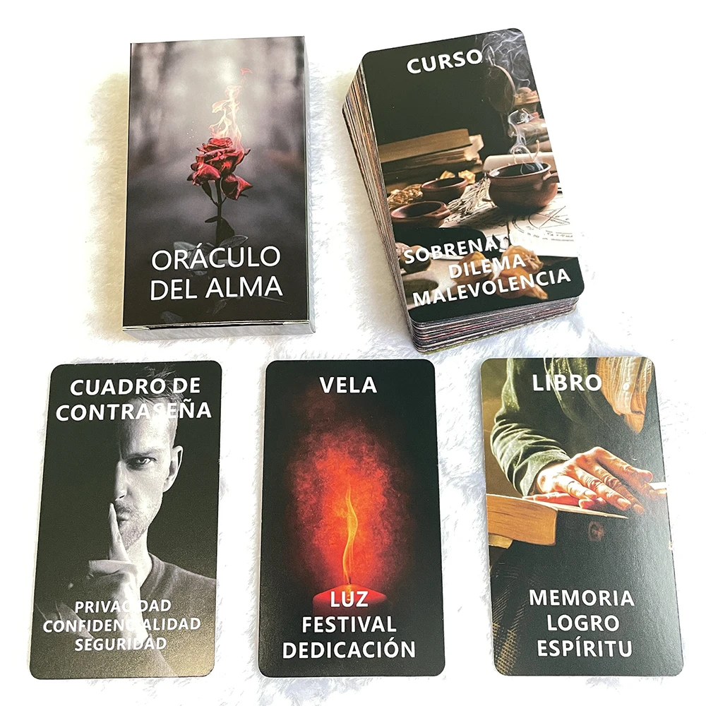 Spanish Oracle Deck Twin Flame Love Soul Telling Tarot Clarity Cards Prophecy Keywords 12x7cm 62-cards Fortune Telling