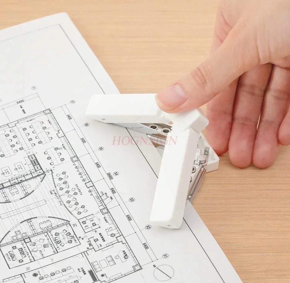 Punzonadora portátil, punzonadora pequeña plegable de hojas sueltas, premio de papelería para encuadernación de datos de oficina