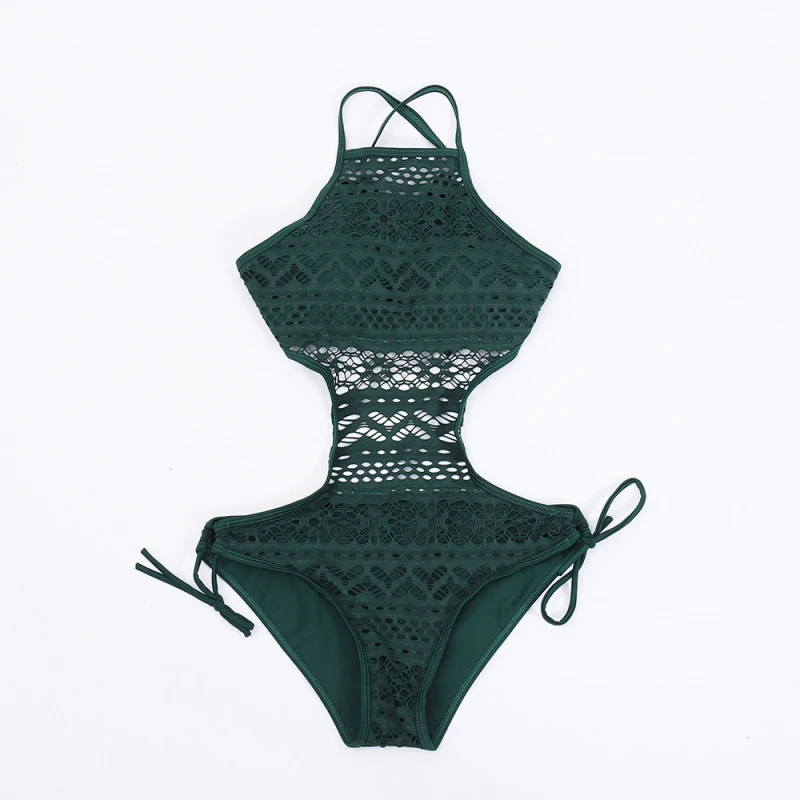Bikini fashion one-piece swimsuit sexy lace hollow-out swimwear