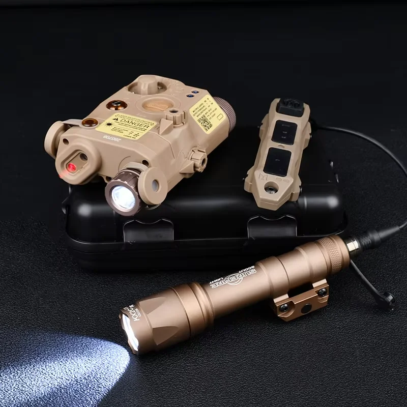 WADSN Tactical PEQ 15 Red Green Blue Laser IR fill light sureir M600C Flashlight & Dual Control Pressure Switch Airsoft Hunting