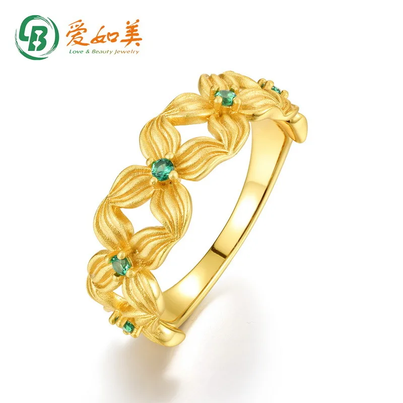 

Vintage Clover Flower Ring 18K Gold PT950 Platinum Silver Plated 7-Layer Gold Brushing Craft Ring for Women