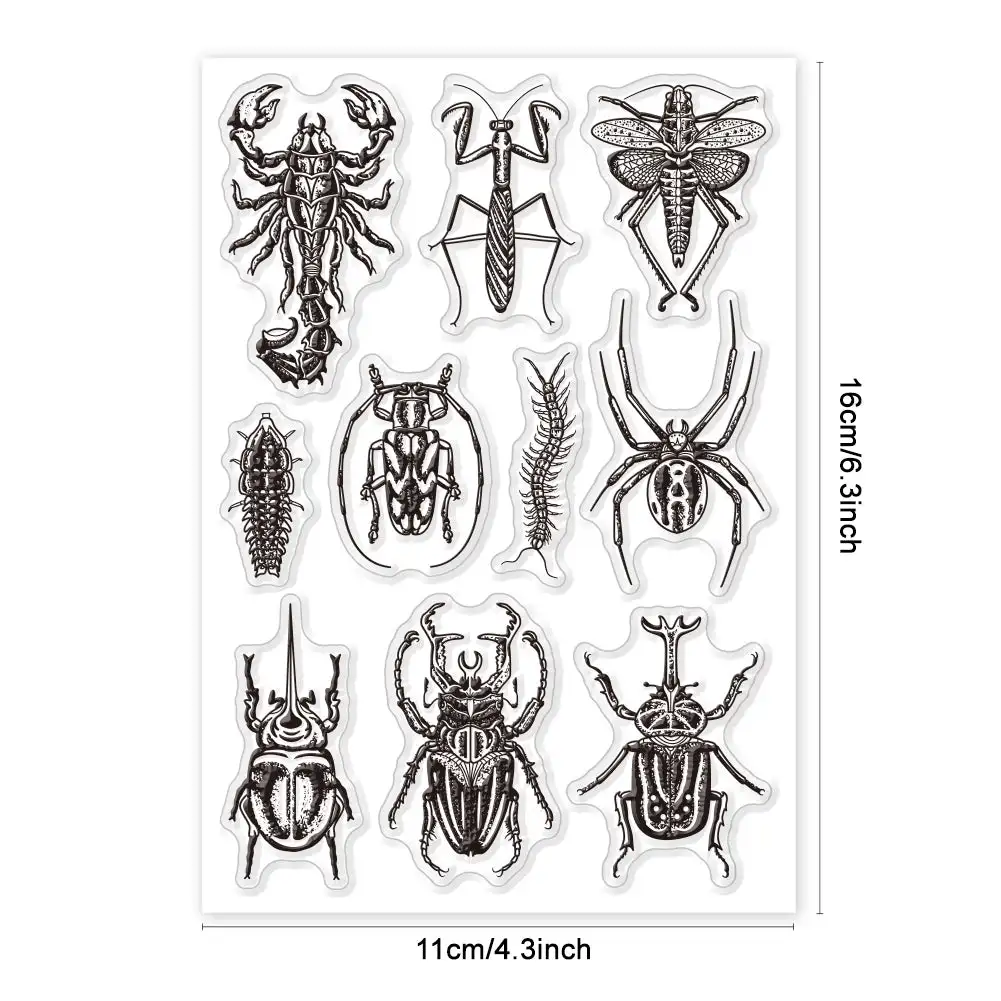 2023 New insect stamp Clear Stamps for Scrapbooking Transparent Silicone Rubber DIY Photo Album Decor 1107