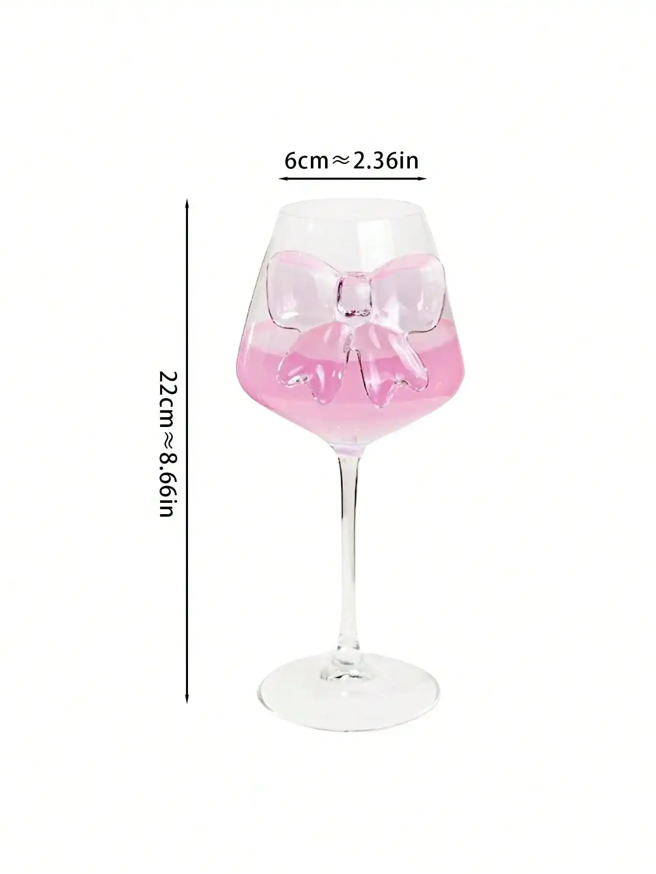 1pc Ins Style Creative Elegant Red Wine Glass, Cute Bow Design Girly Pink Wine Glass, Crystal Bow Luxury Stemware For Home, Suitable For Party, Restaurant, Bar, Cafe, Dessert Shop, Wedding Gift，sh260421151595142687210