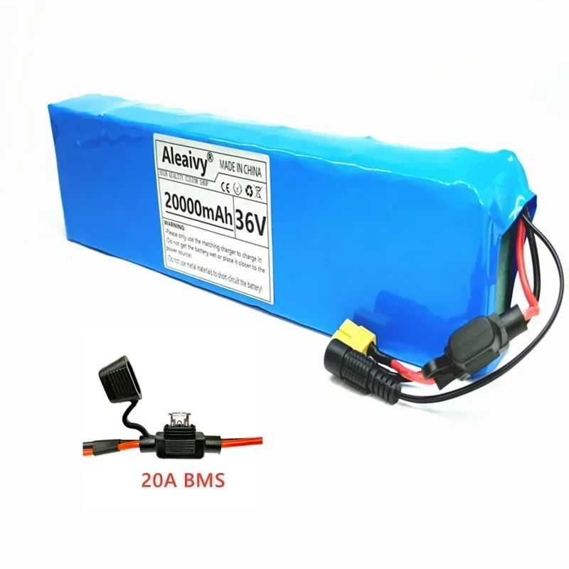 36V Battery Pack 36V 20Ah 10S3P 600W 42V 18650 Battery for Xiaomi M365 Pro Ebike Bike Scooter Battery with Built-in 20A BMS