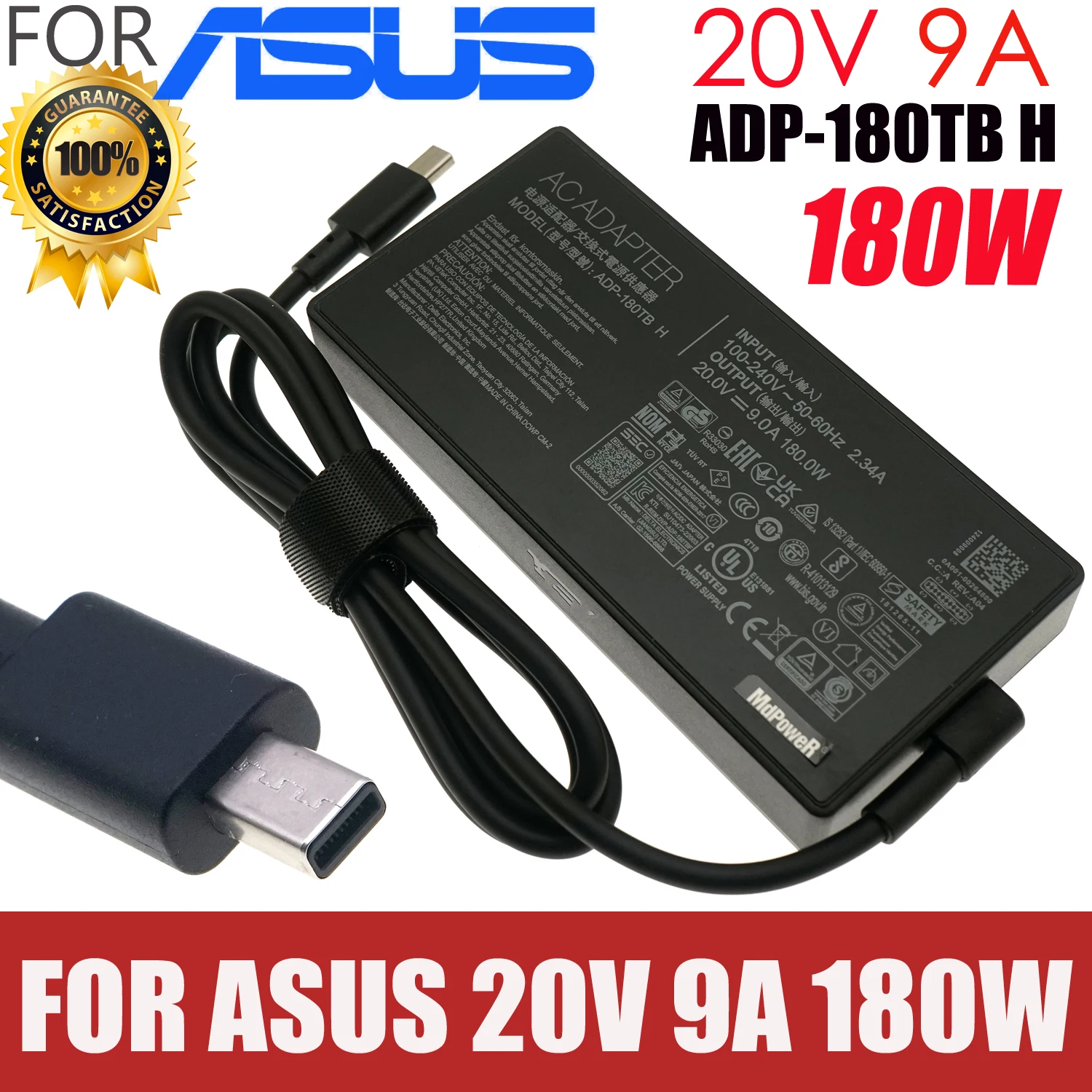 

НОВОЕ зарядное устройство переменного тока 20 В 9 А ADP-180TB H 180 Вт ADP-180TB K для ASUS ROG Zephyrus G14 GA403 USB-наконечник A22-180P1A GA403UV QS103X