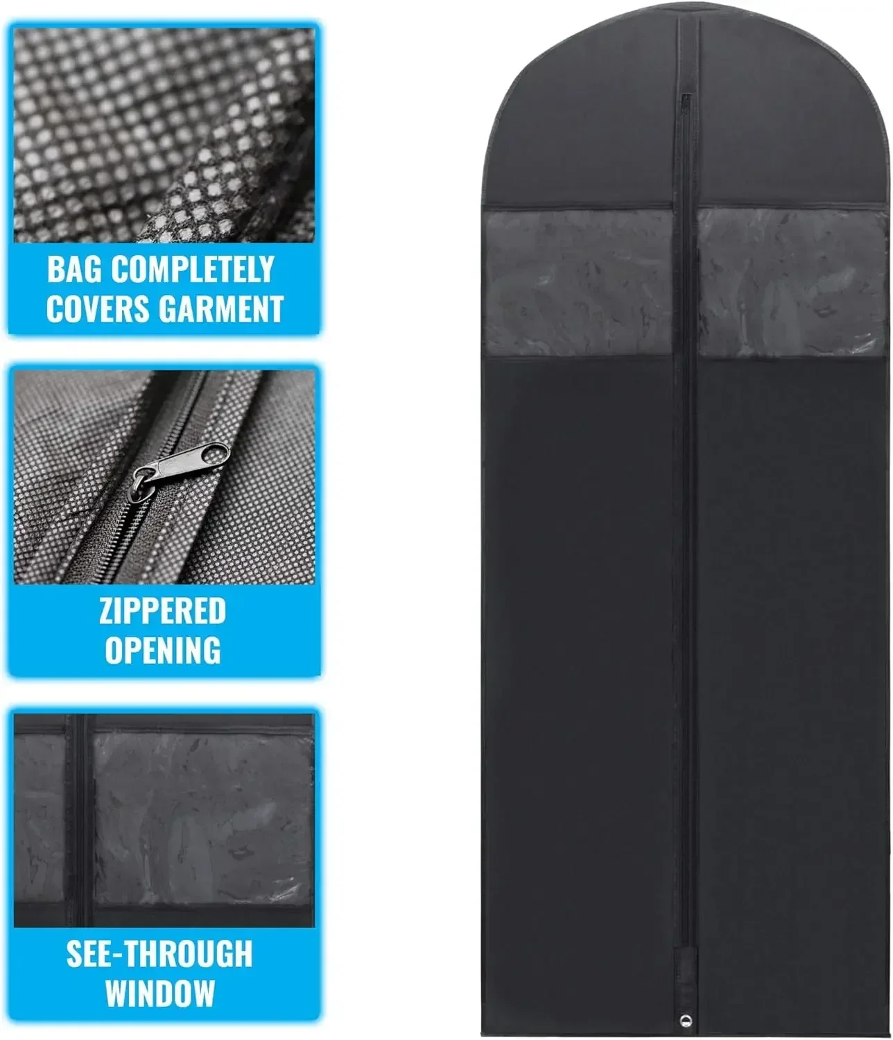 

Бестселлер [XMSJ] Черные чехлы для одежды 60 дюймов, сумки для мужских костюмов для путешествий и хранения одежды в шкафу, для женских платьев S
