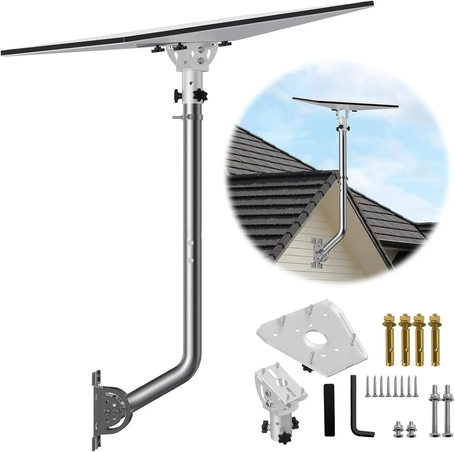 

Starlink Gen V3 Mount with Pipe Adapter Adjustable,Starlink Long Wall Mount,24 Inch Wall Mount/Roof Mount for Starlink V3 Dish