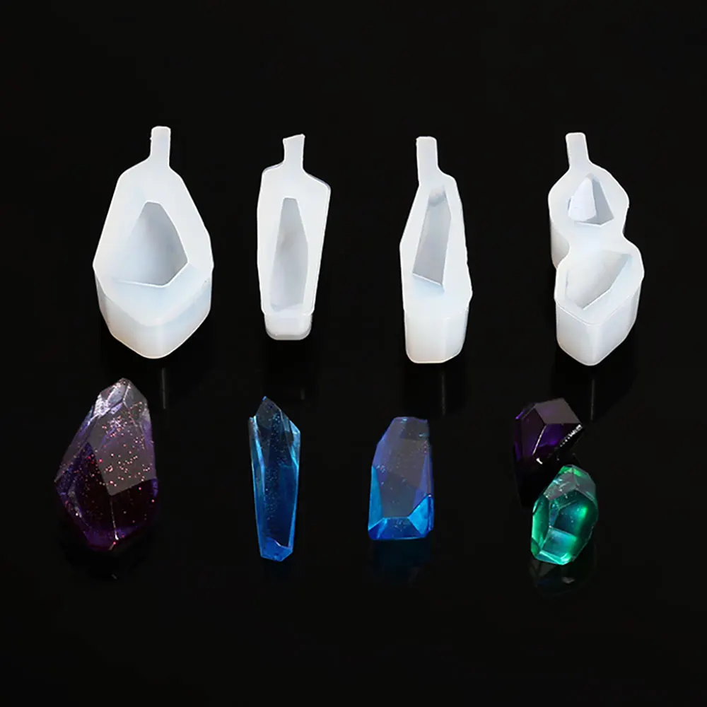 For Fun Irregular Stone Gem Pendant Silicone Molds DIY Crystal Earrings Necklace Drip Glue Resin Mold Jewelry Making Tools