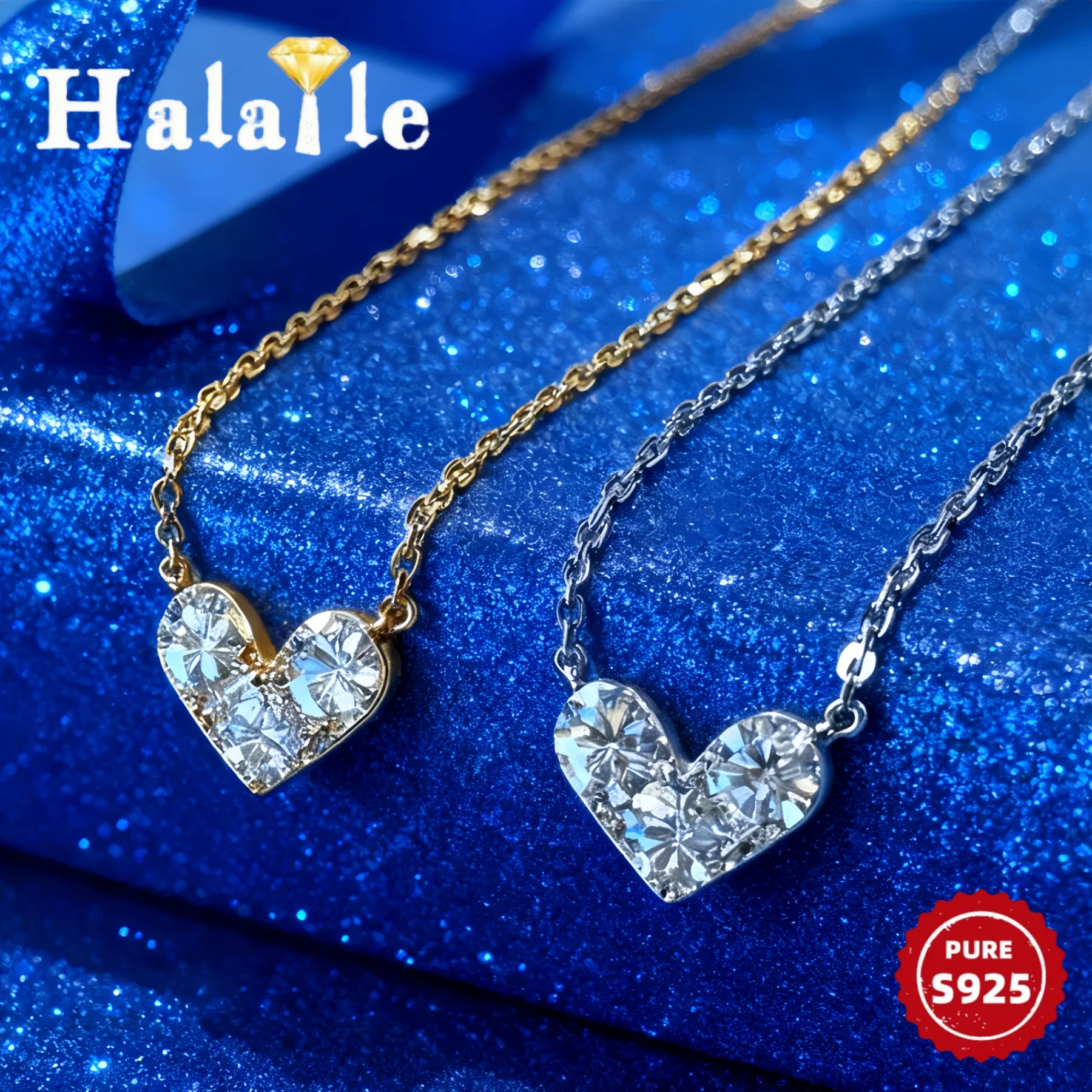 

Halaile 4MM 0.3CT Moissanite Heart Pendant Necklace 925 Sterling Silver Lovers Gift Sparkling Fine Jewelry Romantic